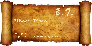 Bihari Tímea névjegykártya