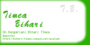 timea bihari business card